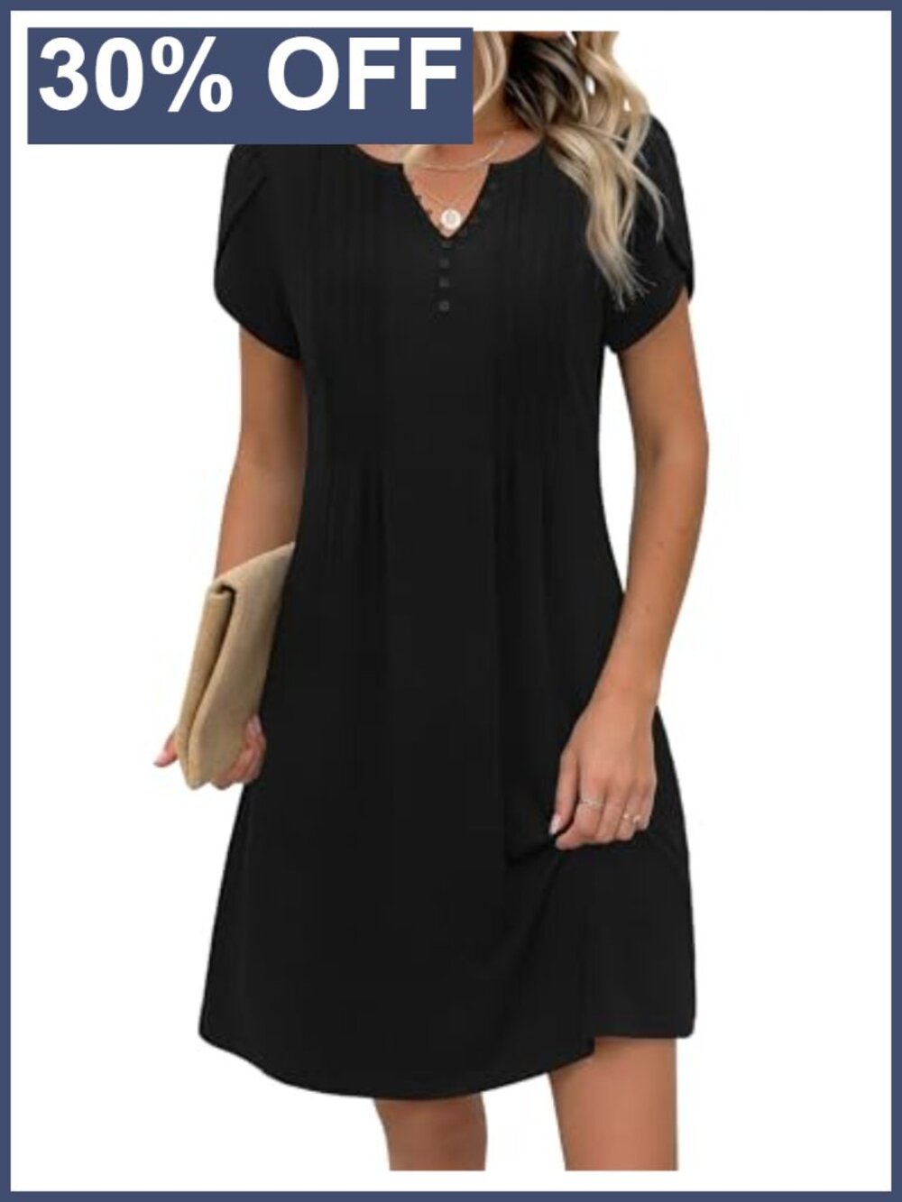 Women's Floral V-Neck A-Line Mini Dress with Pockets Short Sleeve